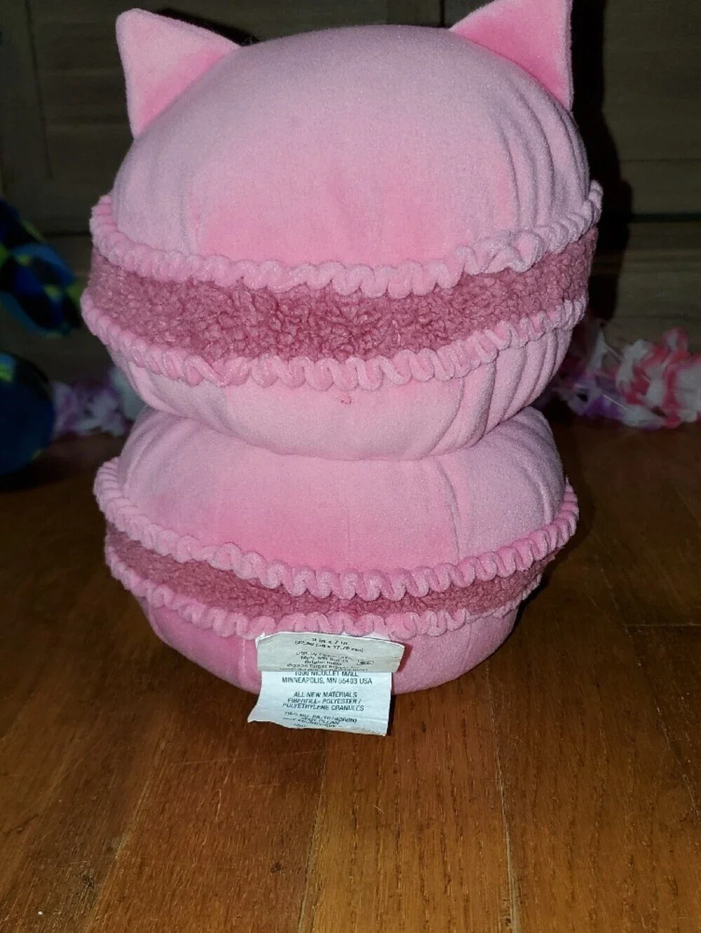 Pillowfort Pink Cat Macaron Plush
